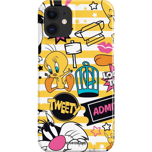 Looney Tunes Tweety and Sylvester Striped Patches iPhone 12 Mini Lite Case