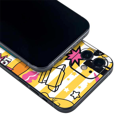 Looney Tunes Tweety and Sylvester Striped Patches iPhone 12 Mini Skin