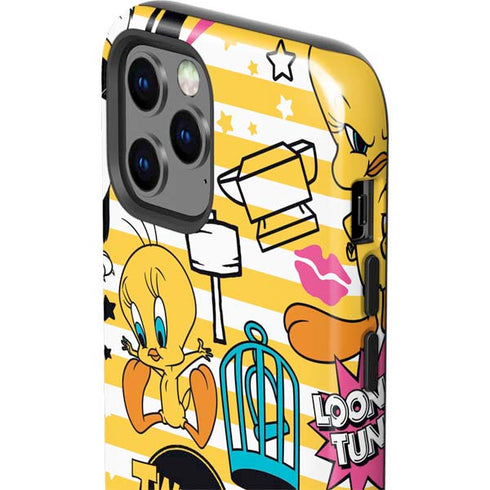 Looney Tunes Tweety and Sylvester Striped Patches iPhone 12 Pro Impact Case