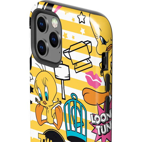 Looney Tunes Tweety and Sylvester Striped Patches iPhone 12 Pro Max Impact Case