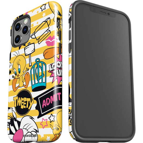 Looney Tunes Tweety and Sylvester Striped Patches iPhone 12 Pro Max Impact Case