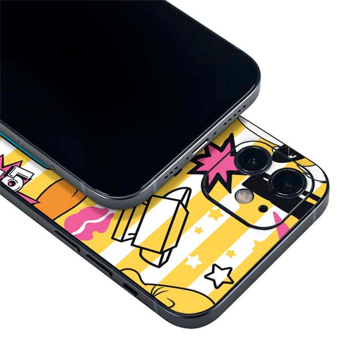 Looney Tunes Tweety and Sylvester Striped Patches iPhone 12 Skin