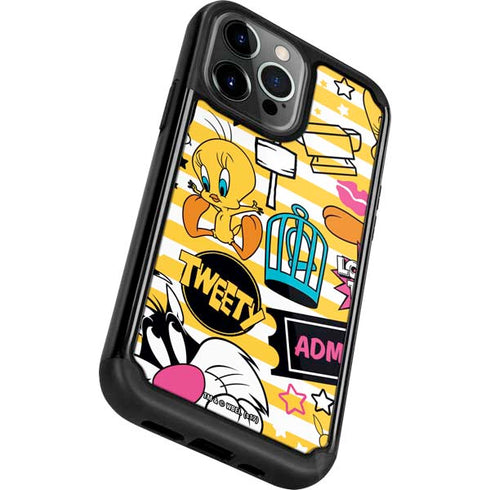 Looney Tunes Tweety and Sylvester Striped Patches iPhone 13 Pro Cargo Case