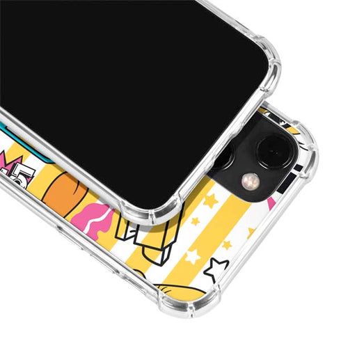 Looney Tunes Tweety and Sylvester Striped Patches iPhone 14 Plus Clear Case