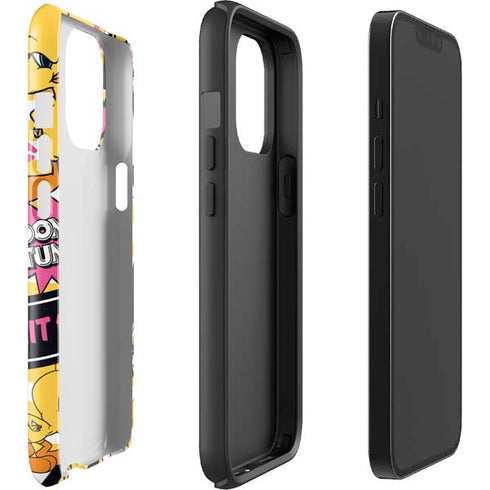 Looney Tunes Tweety and Sylvester Striped Patches iPhone 15 Pro Max Impact Case