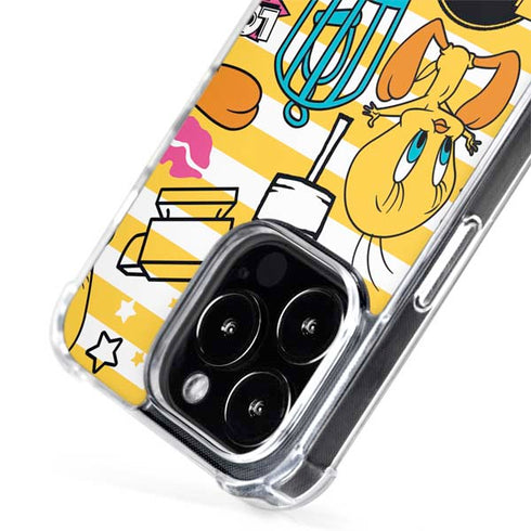 Looney Tunes Tweety and Sylvester Striped Patches iPhone 15 Pro Max MagSafe Case