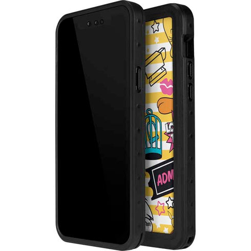 Looney Tunes Tweety and Sylvester Striped Patches iPhone 15 Waterproof Case