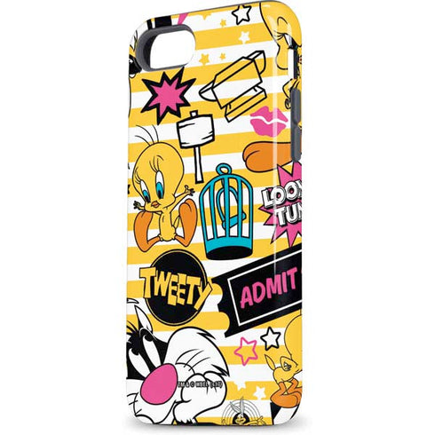 Looney Tunes Tweety and Sylvester Striped Patches iPhone 7 Pro Case