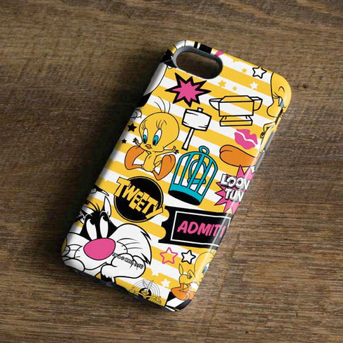 Looney Tunes Tweety and Sylvester Striped Patches iPhone 7 Pro Case