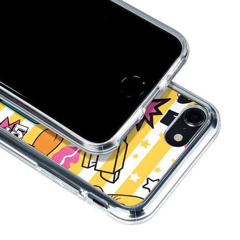 Looney Tunes Tweety and Sylvester Striped Patches iPhone SE (2nd & 3rd Gen) Clear Case