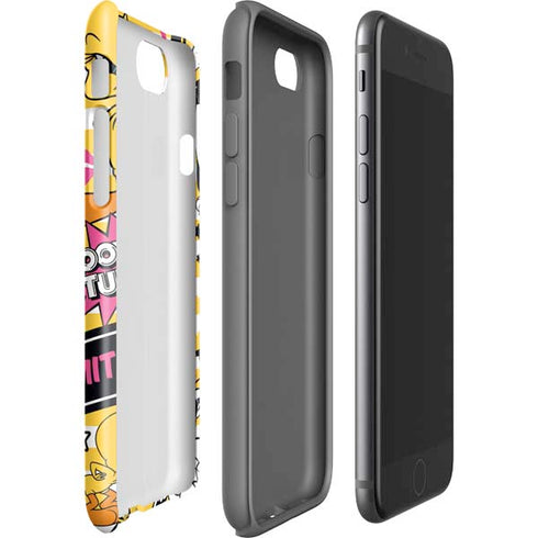 Looney Tunes Tweety and Sylvester Striped Patches iPhone SE (2nd & 3rd Gen) Pro Case