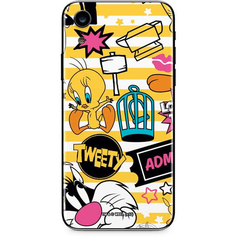 Looney Tunes Tweety and Sylvester Striped Patches iPhone XR Skin