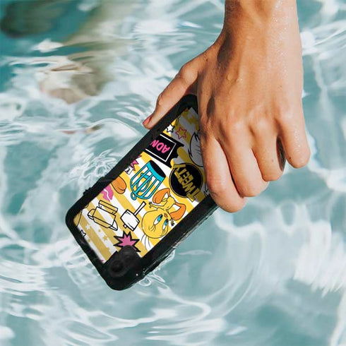 Looney Tunes Tweety and Sylvester Striped Patches iPhone XR Waterproof Case
