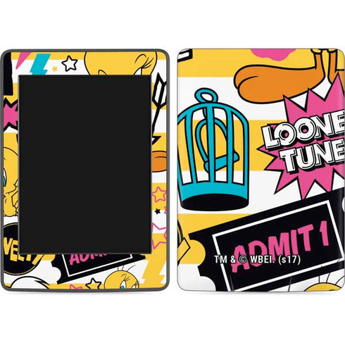 Looney Tunes Tweety and Sylvester Striped Patches Amazon Kindle Skin