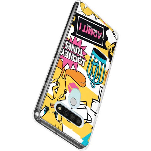 Looney Tunes Tweety and Sylvester Striped Patches LG Stylo 6 Clear Case