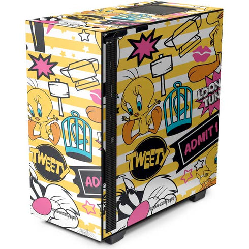 Looney Tunes Tweety and Sylvester Striped Patches NZXT H510 Compact ATX Mid-Tower Case Skin
