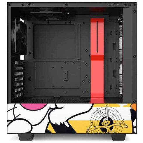 Looney Tunes Tweety and Sylvester Striped Patches NZXT H510 Compact ATX Mid-Tower Case Skin