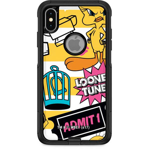 Looney Tunes Tweety and Sylvester Striped Patches Otterbox Commuter iPhone Skin