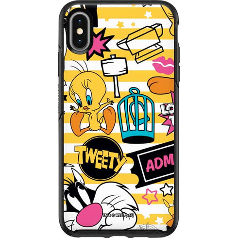 Looney Tunes Tweety and Sylvester Striped Patches Otterbox Symmetry iPhone Skin