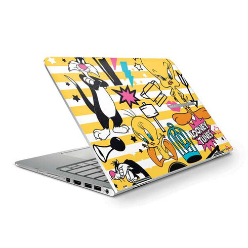 Looney Tunes Tweety and Sylvester Striped Patches HP Spectre Skin