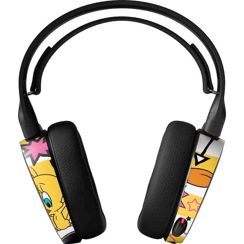 Looney Tunes Tweety and Sylvester Striped Patches SteelSeries Arctis 3 Skin