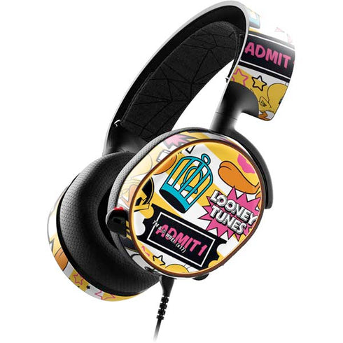Looney Tunes Tweety and Sylvester Striped Patches SteelSeries Arctis 5 Skin