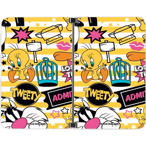 Looney Tunes Tweety and Sylvester Striped Patches Surface Duo Skin