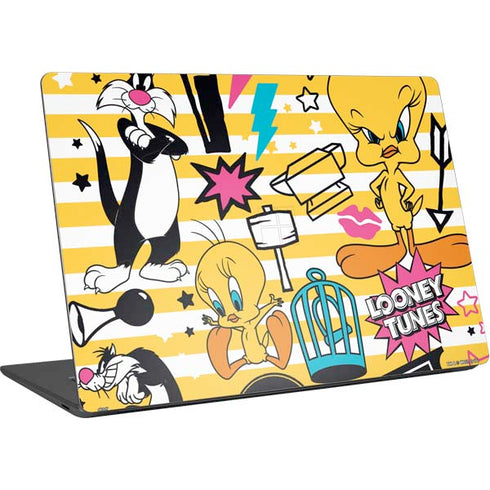 Looney Tunes Tweety and Sylvester Striped Patches Surface Laptop 4 15in Skin