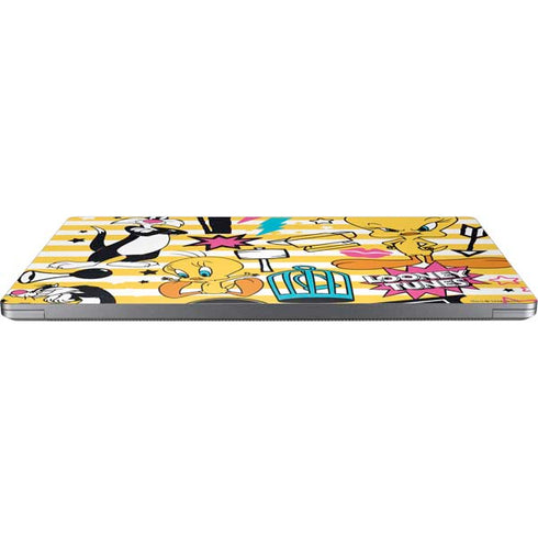 Looney Tunes Tweety and Sylvester Striped Patches Universal Laptop 13in (10.6 x 7.6in) Skin
