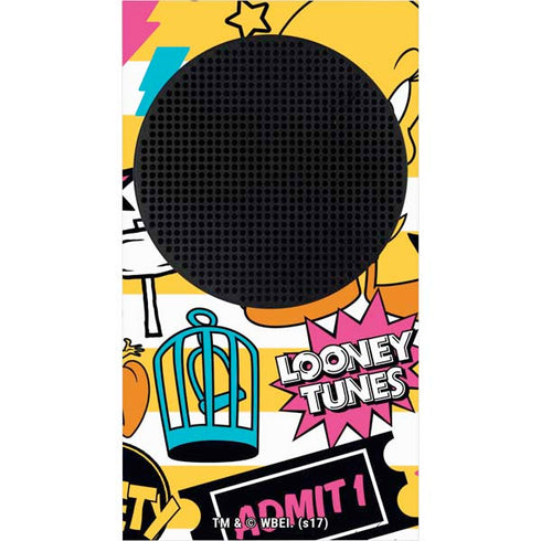 Looney Tunes Tweety and Sylvester Striped Patches Xbox Series S Console Skin