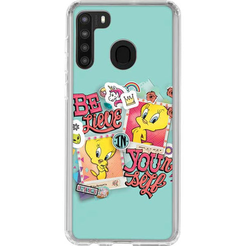 Looney Tunes Tweety Bird Believe In Yourself Galaxy A21 Clear Case