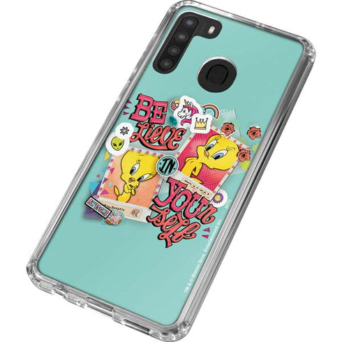 Looney Tunes Tweety Bird Believe In Yourself Galaxy A21 Clear Case