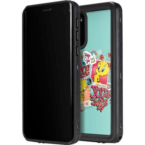 Looney Tunes Tweety Bird Believe In Yourself Galaxy S20 Plus Waterproof Case