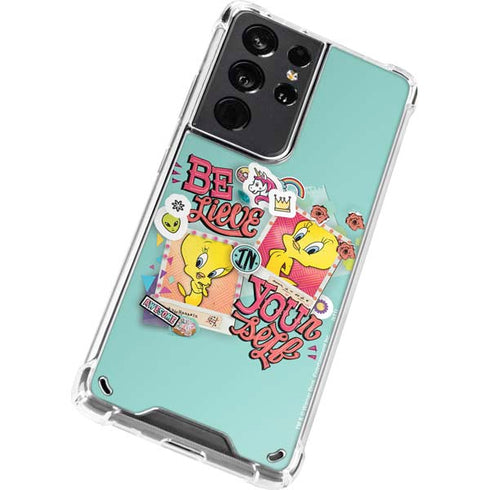 Looney Tunes Tweety Bird Believe In Yourself Galaxy S21 Ultra 5G Clear Case