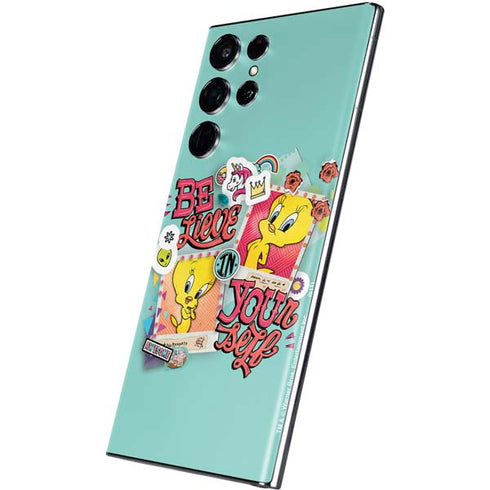 Looney Tunes Tweety Bird Believe In Yourself Galaxy S22 Ultra Skin
