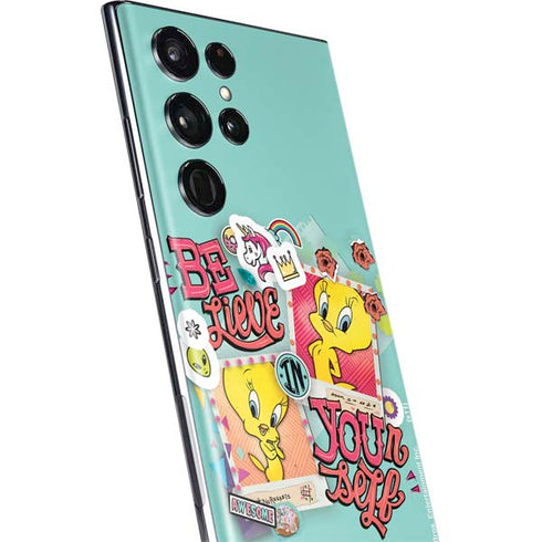 Looney Tunes Tweety Bird Believe In Yourself Galaxy S22 Ultra Skin