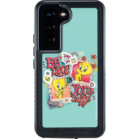 Looney Tunes Tweety Bird Believe In Yourself Galaxy S23 Waterproof Case