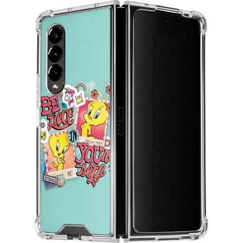 Looney Tunes Tweety Bird Believe In Yourself Galaxy Z Fold4 5G Clear Case