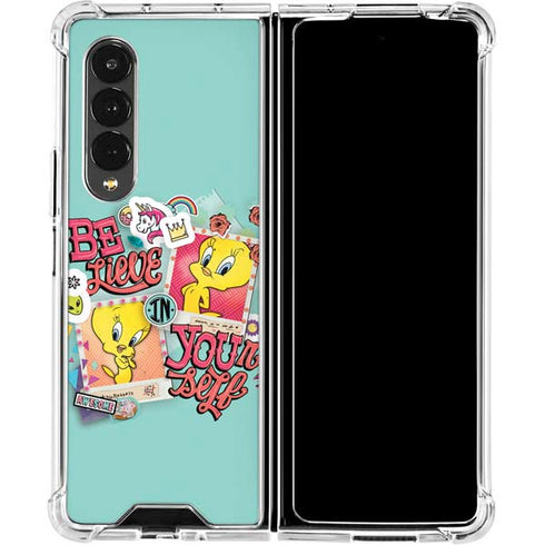 Looney Tunes Tweety Bird Believe In Yourself Galaxy Z Fold4 5G Clear Case