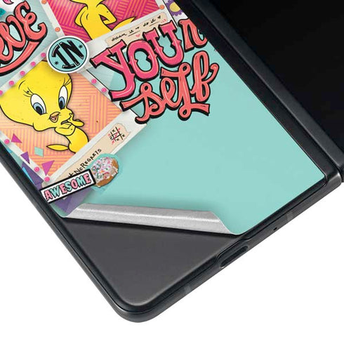 Looney Tunes Tweety Bird Believe In Yourself Galaxy Z Fold4 5G Skin