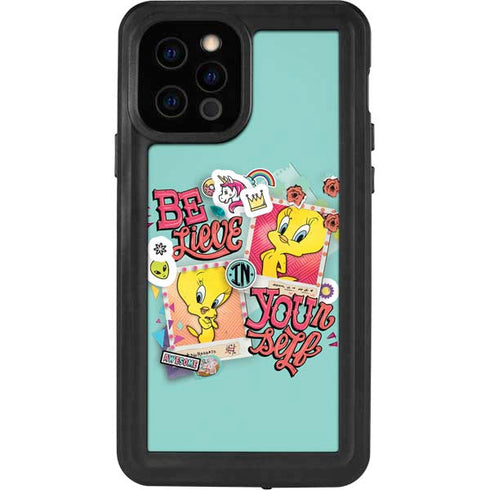 Looney Tunes Tweety Bird Believe In Yourself iPhone 12 Pro Waterproof Case