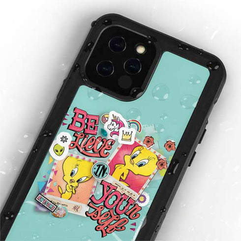 Looney Tunes Tweety Bird Believe In Yourself iPhone 12 Pro Waterproof Case