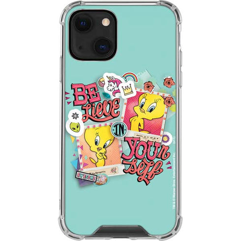 Looney Tunes Tweety Bird Believe In Yourself iPhone 13 Mini Clear Case