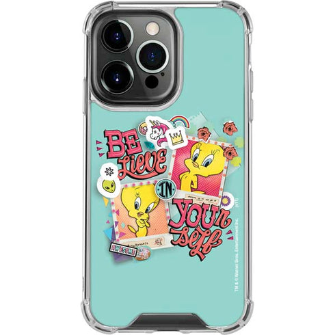 Looney Tunes Tweety Bird Believe In Yourself iPhone 15 Pro Clear Case
