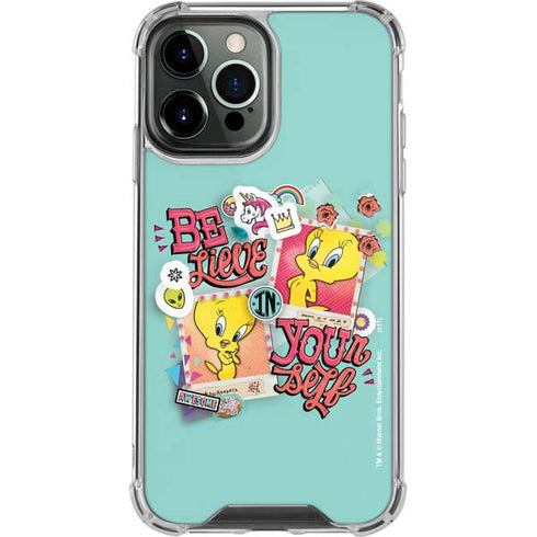 Looney Tunes Tweety Bird Believe In Yourself iPhone 15 Pro Max Clear Case