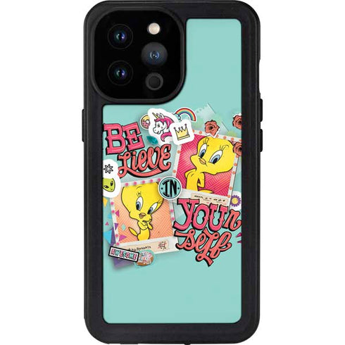 Looney Tunes Tweety Bird Believe In Yourself iPhone 14 Pro Max Waterproof Case