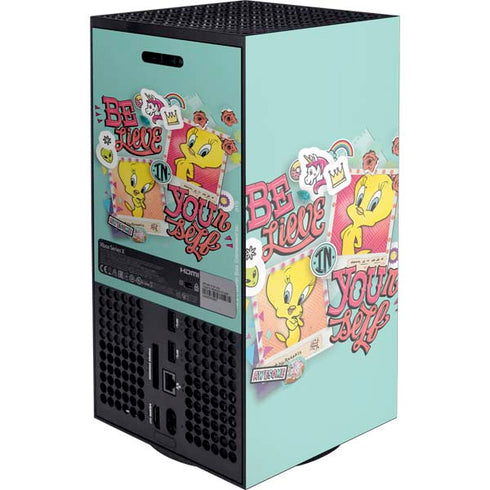 Looney Tunes Tweety Bird Believe In Yourself Xbox Series X Console Skin