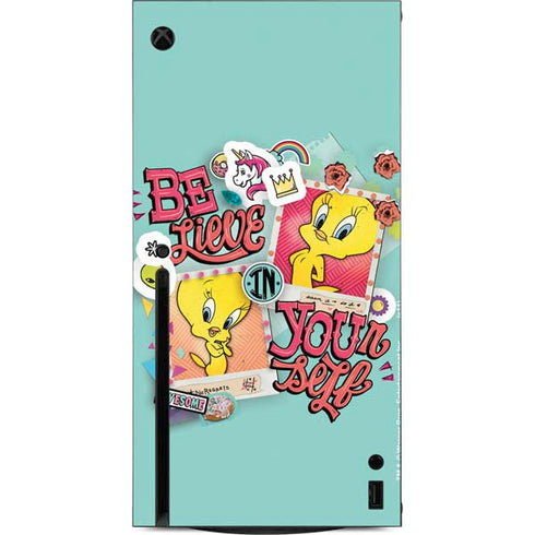 Looney Tunes Tweety Bird Believe In Yourself Xbox Series X Console Skin