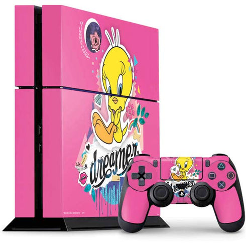 Looney Tunes Tweety Bird Dreamer PS4 Console and Controller Bundle Skin