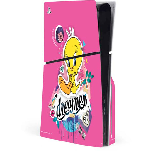 Looney Tunes Tweety Bird Dreamer PS5 Slim Disk Console Skin